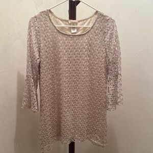 Brittany Black Elegant Lace Top in Cream